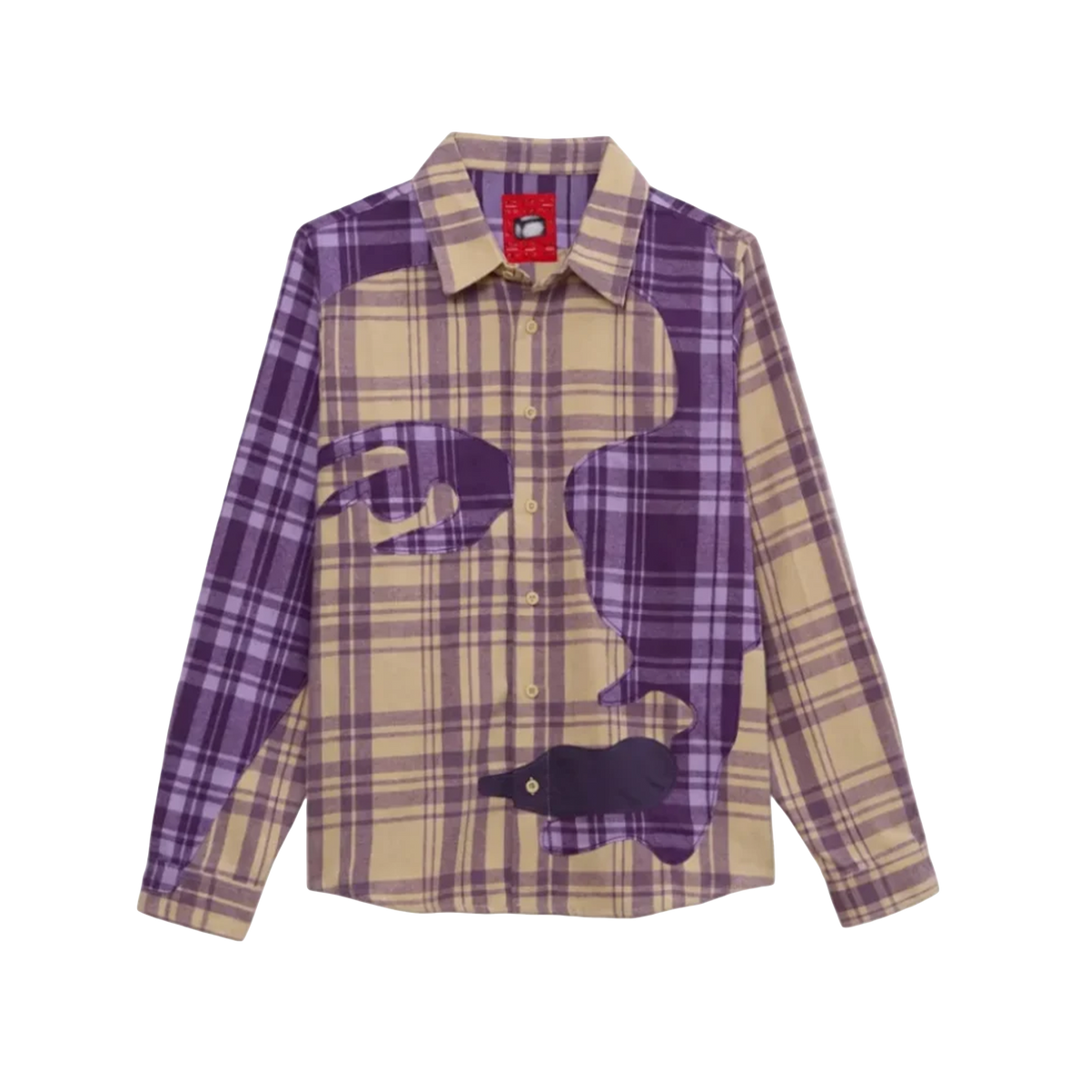 KidSuper Patchwork Face Flannel Purple