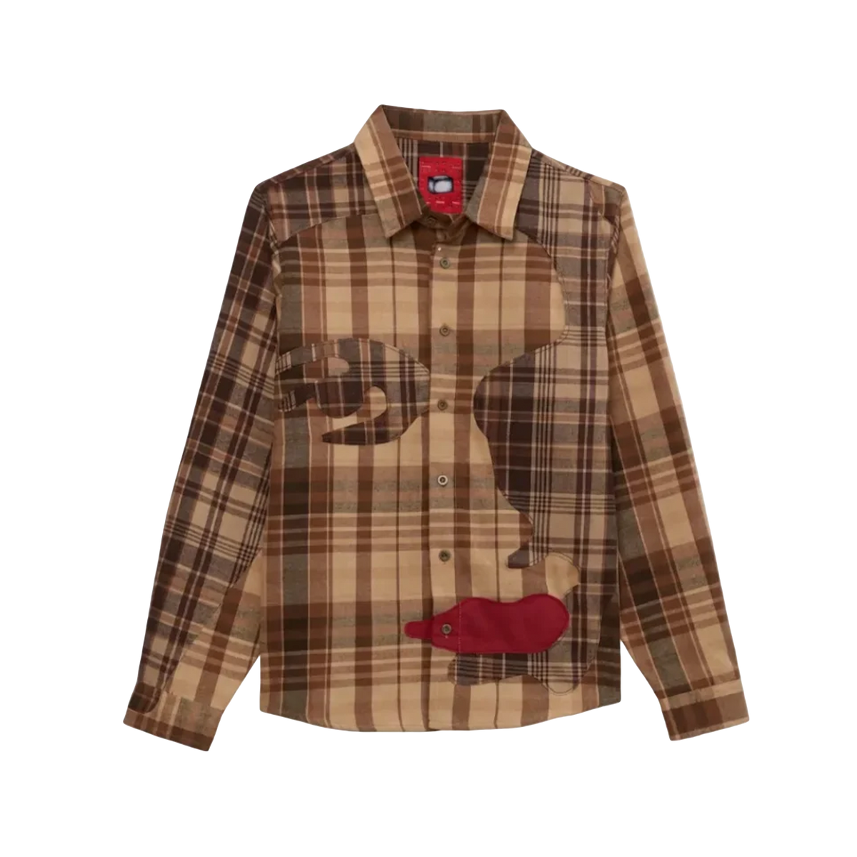 KidSuper Patchwork Face Flannel Brown