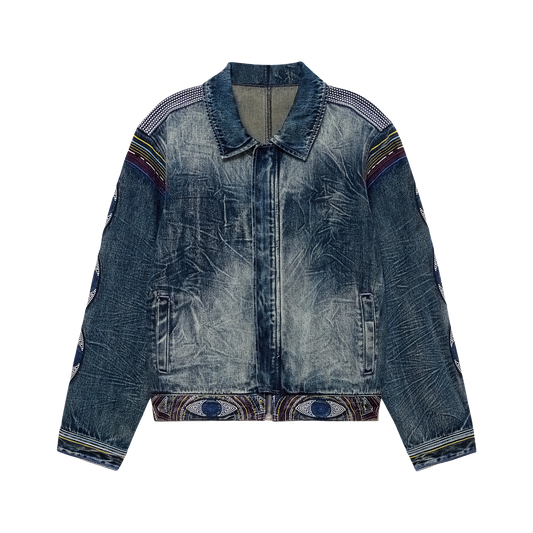 KidSuper Gemstone Eye Embroidery Jean Jacket Washed Blue