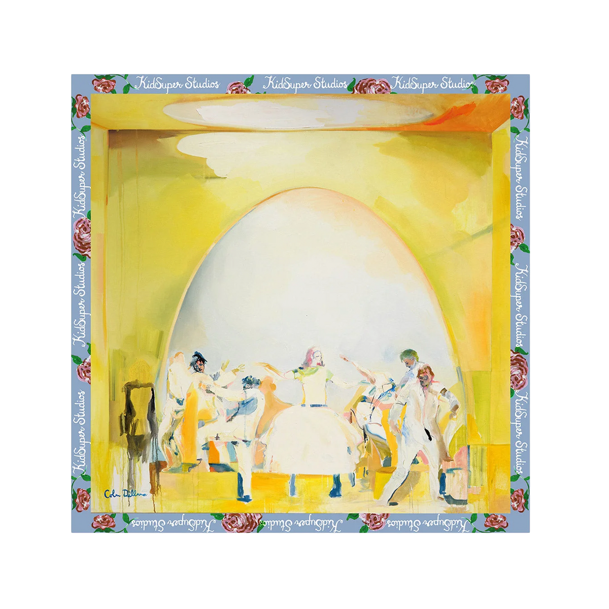 KidSuper Stage Left Silk Scarf Yellow
