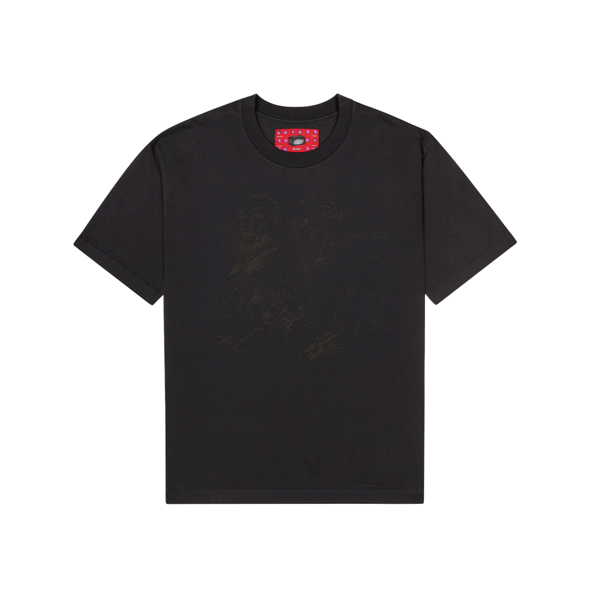KidSuper Sketched Faces T-Shirt Washed Black