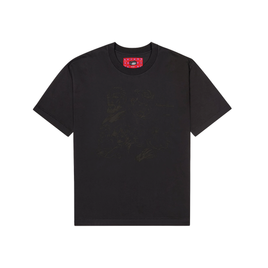 KidSuper Sketched Faces T-Shirt Washed Black