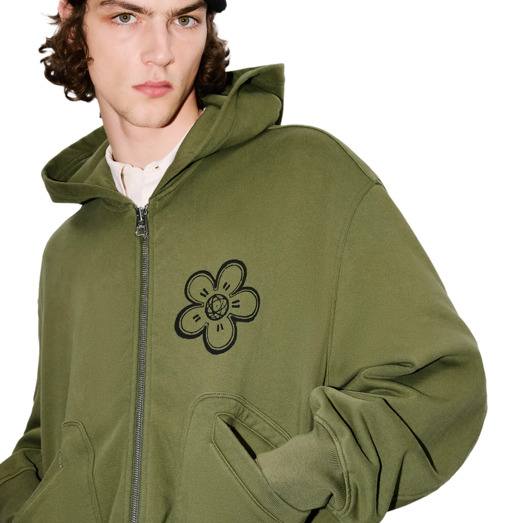 Kenzo GOTS Futura Boxy Full-Zip Khaki FF65HO5514MT.50