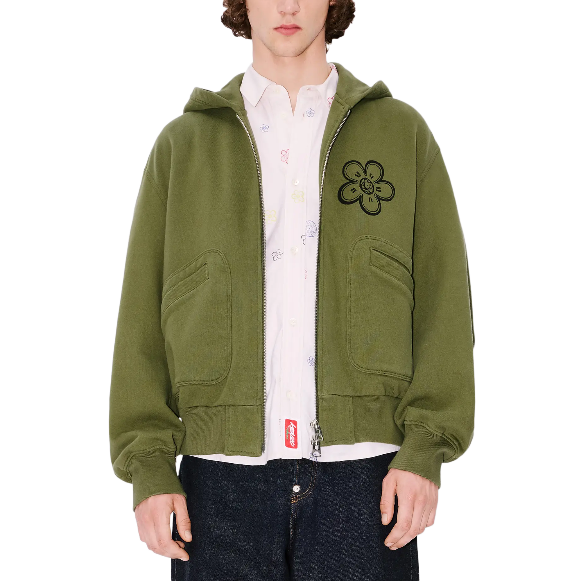 Kenzo GOTS Futura Boxy Full-Zip Khaki FF65HO5514MT.50