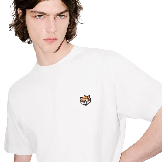 Kenzo GOTS Happy Tiger Embroidered Shirt Off White FF55TS5274SG.02