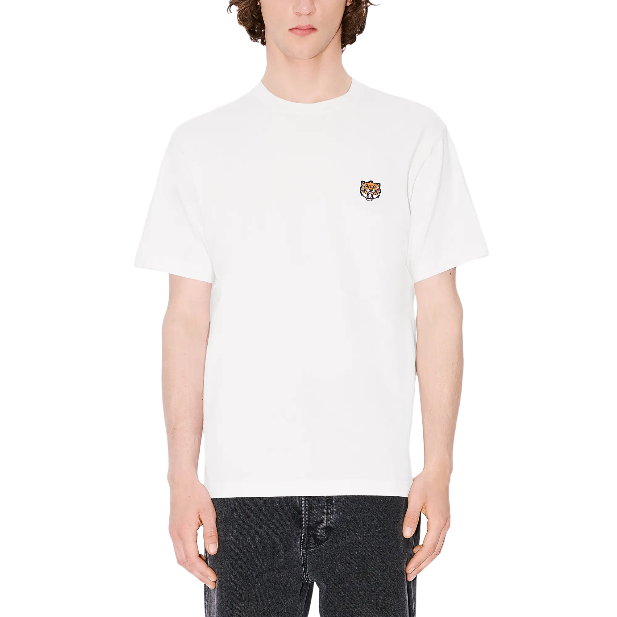 Kenzo GOTS Happy Tiger Embroidered Shirt Off White FF55TS5274SG.02