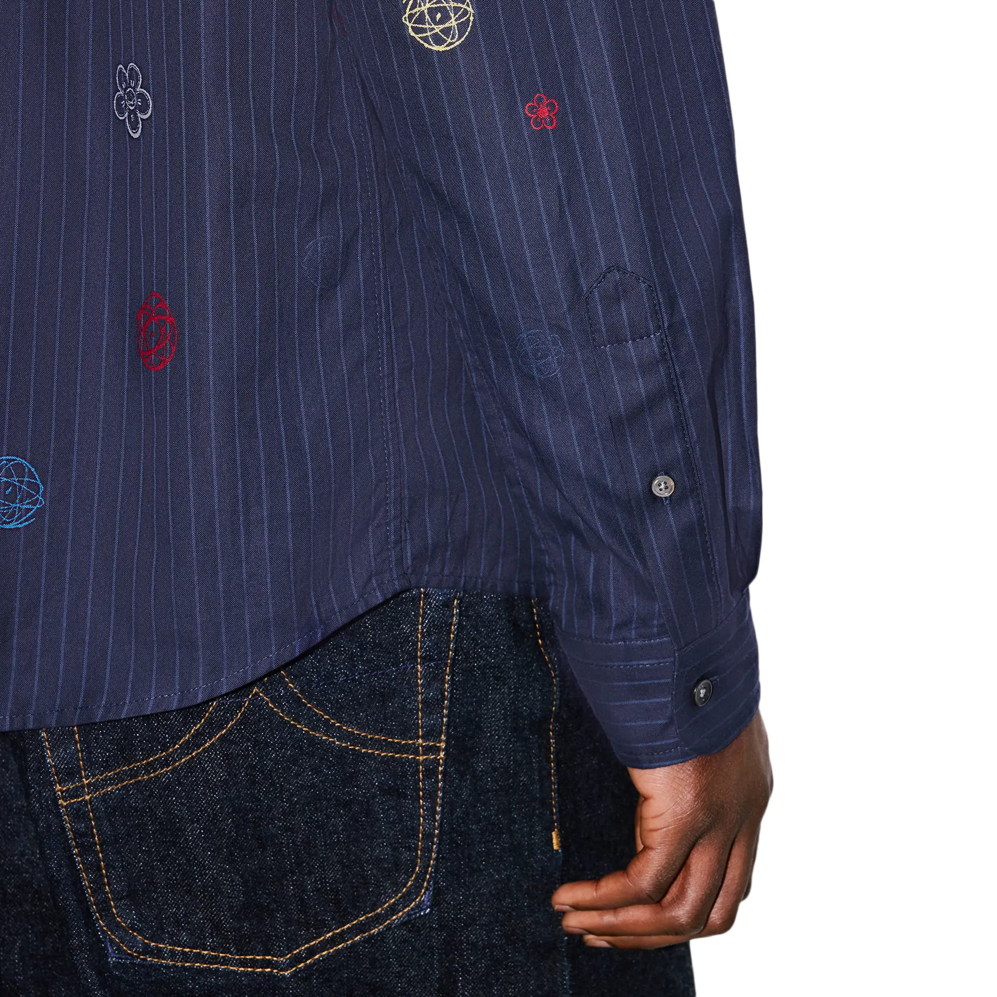 Kenzo Long Sleeve Shirt Blue Black FF65CH4109IJ.79