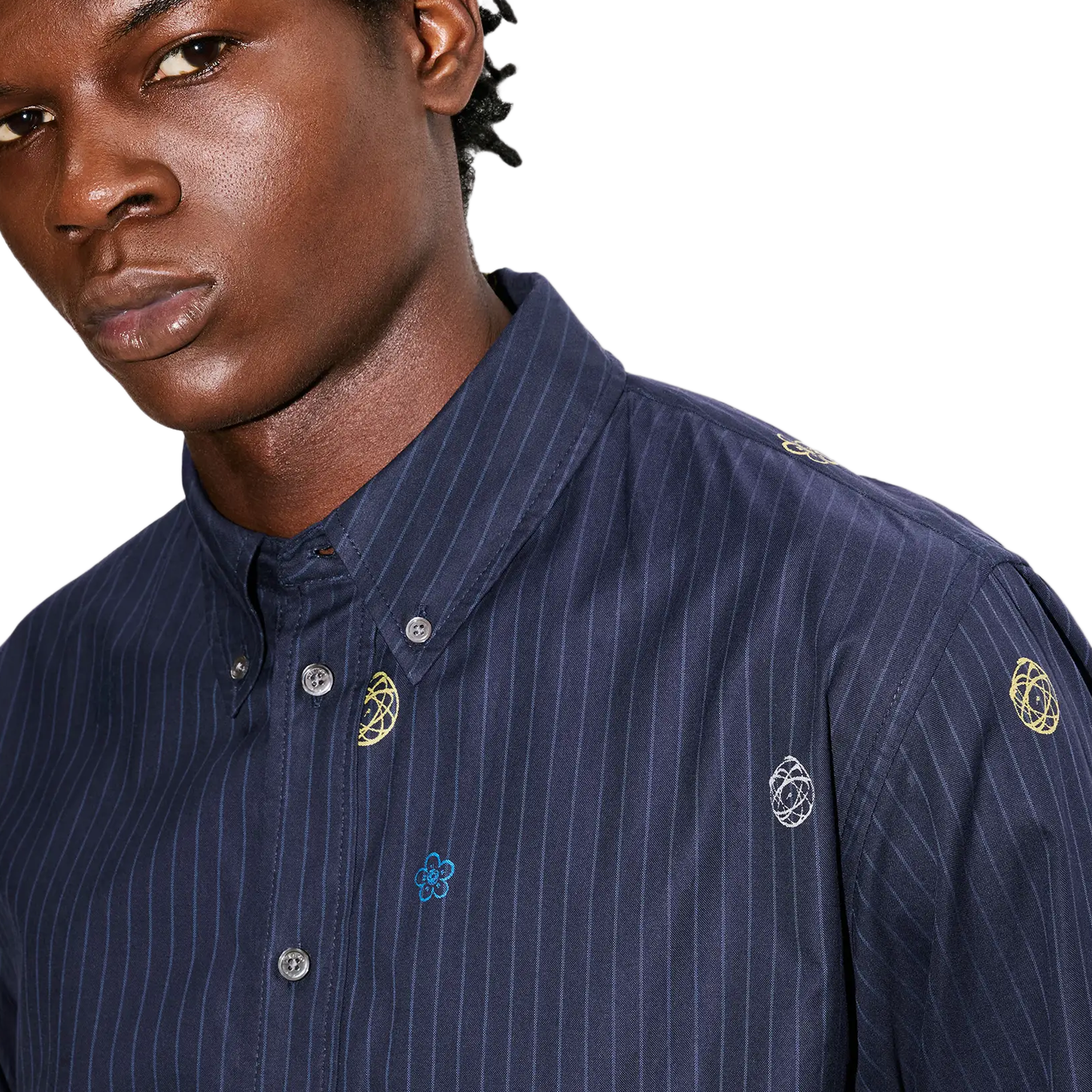 Kenzo Long Sleeve Shirt Blue Black FF65CH4109IJ.79