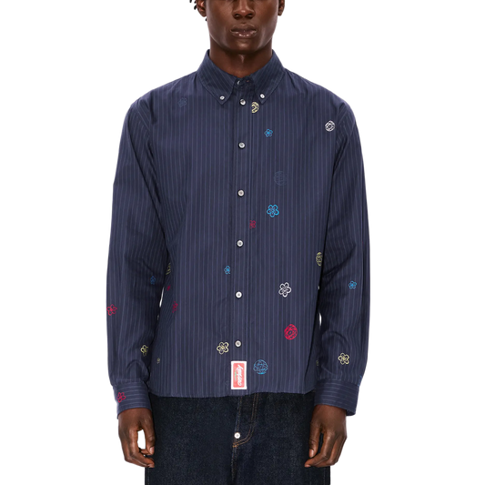 Kenzo Long Sleeve Shirt Blue Black FF65CH4109IJ.79