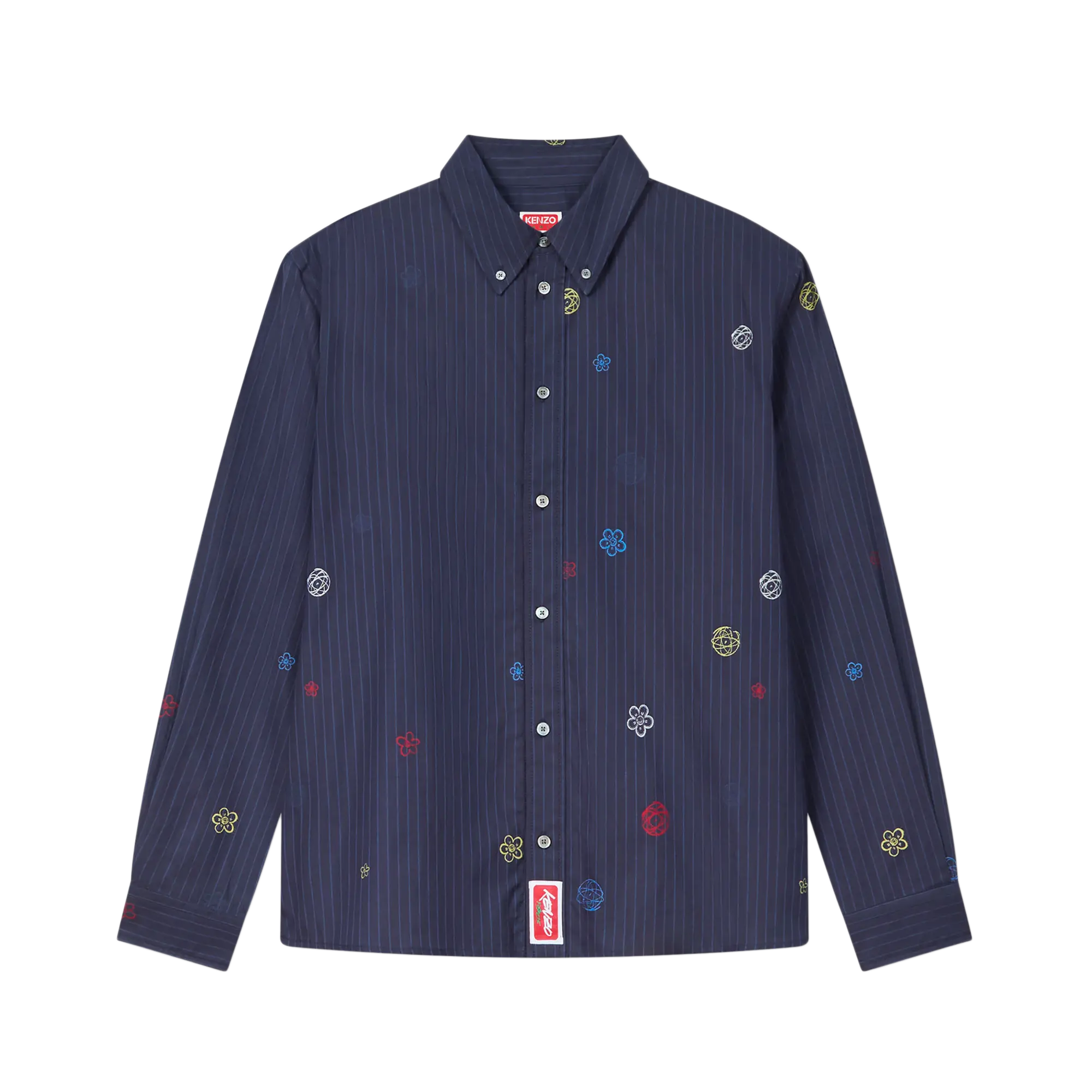 Kenzo Long Sleeve Shirt Blue Black FF65CH4109IJ.79