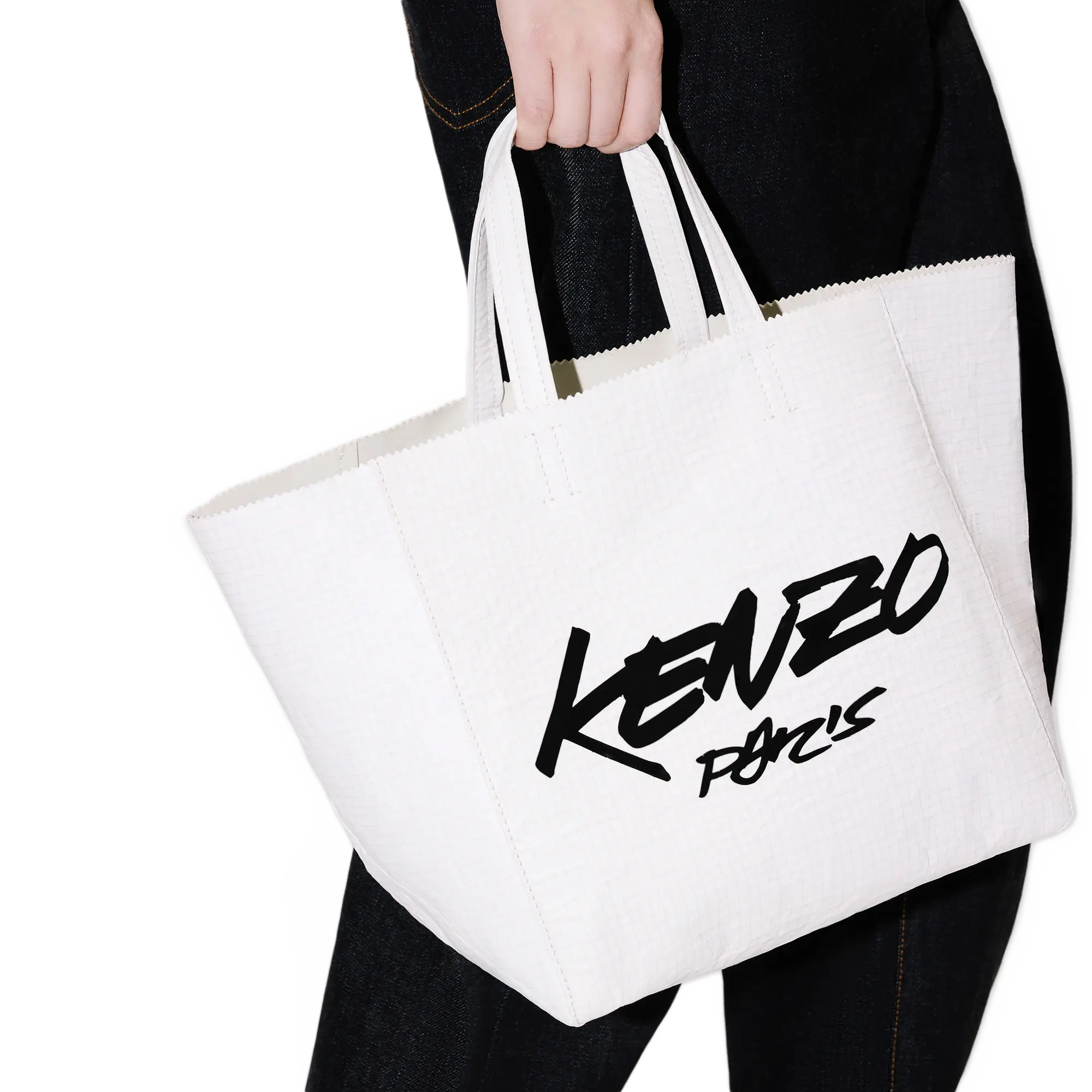 Kenzo x Futura 2000 Small Shopper Tote Bag White FF62SA110L07.01