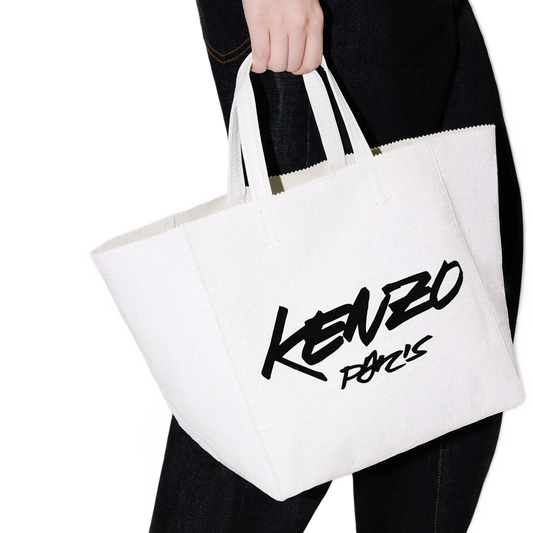 Kenzo x Futura 2000 Small Shopper Tote Bag White FF62SA110L07.01