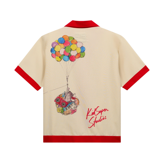 Kidsuper Balloon Birds Button Up Cream Red
