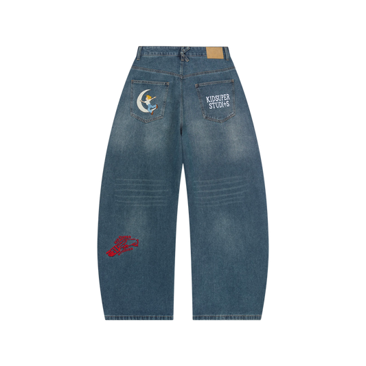 Kidsuper Embroidered Paintings Balloon Pants Blue