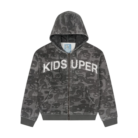 Kidsuper Face Camo Hoodie Black