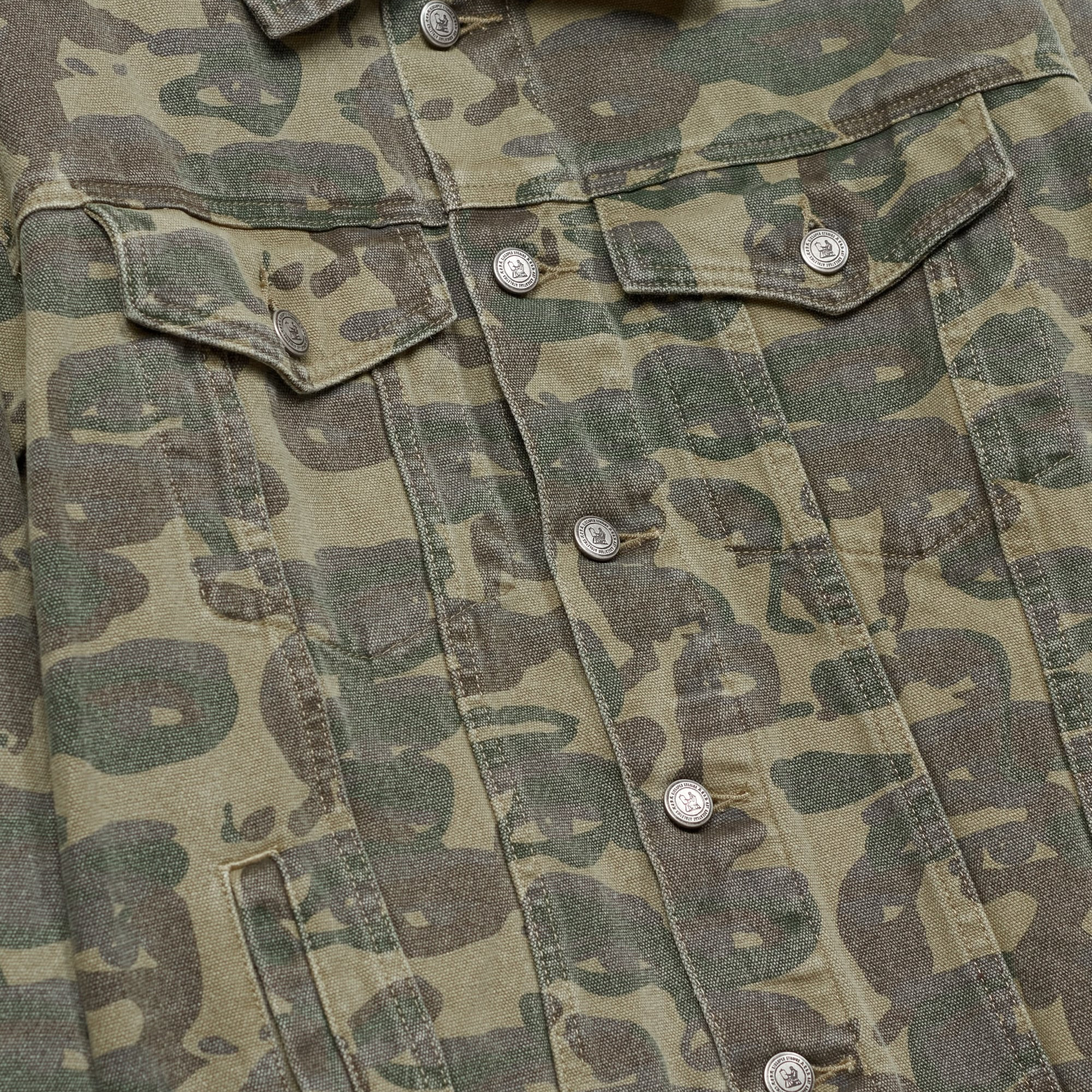 Kidsuper Face Camo Jacket Dark Green
