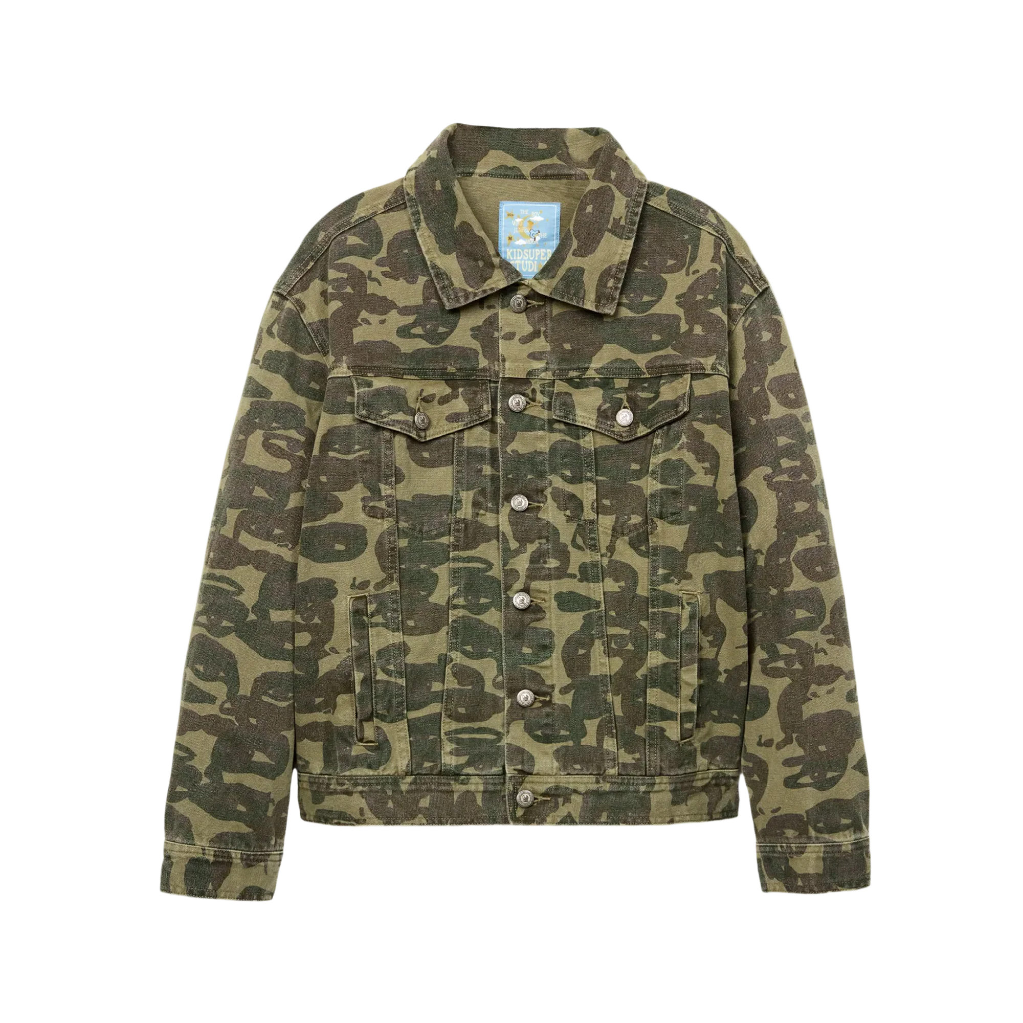 Kidsuper Face Camo Jacket Dark Green