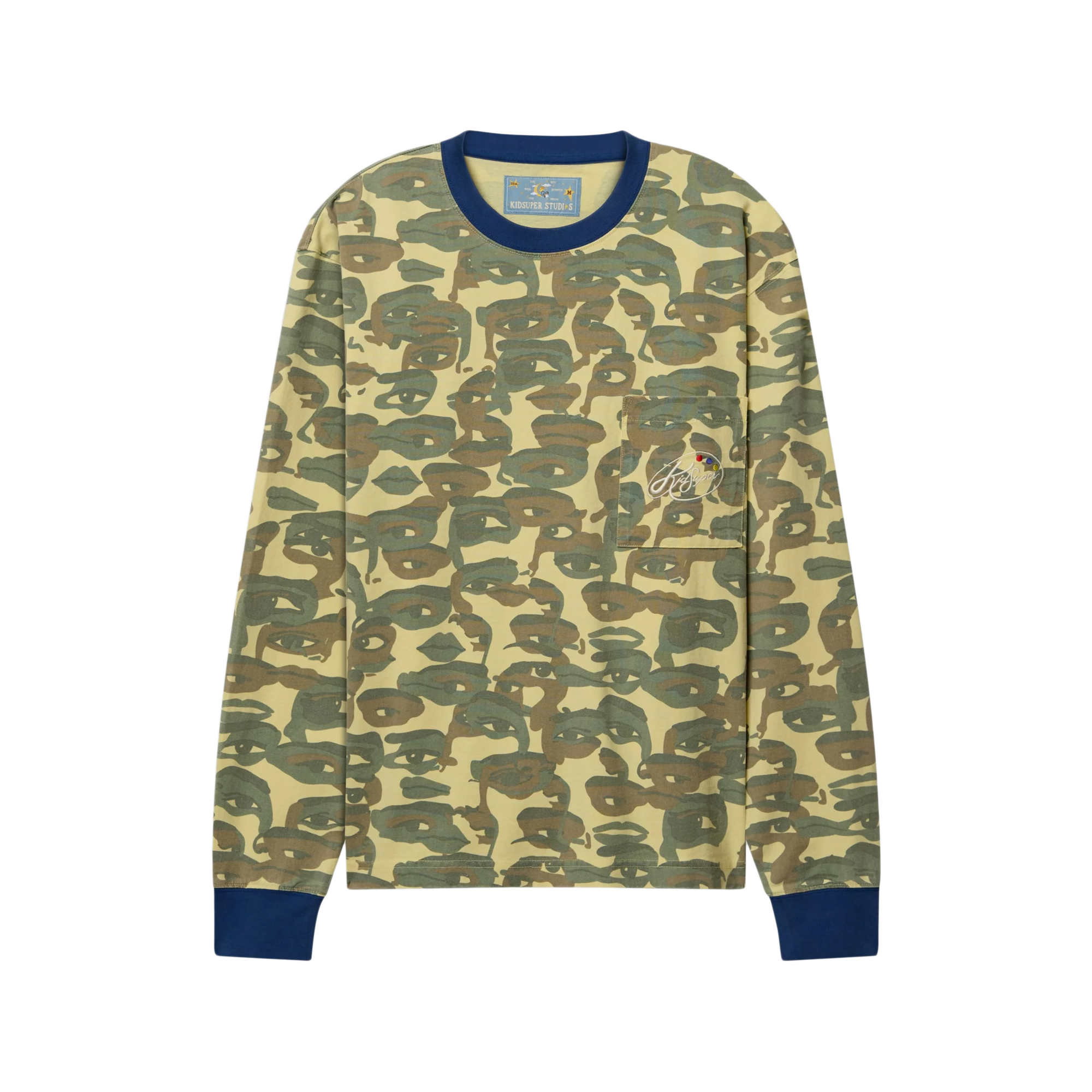 Kidsuper Face Camo Longsleeve Shirt Heavy Wash
