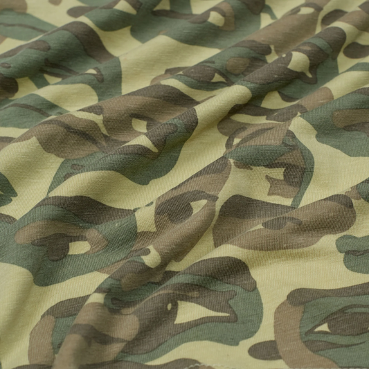 Kidsuper Face Camo Short Sleeve Shirt Heavy Wash Blue Rib