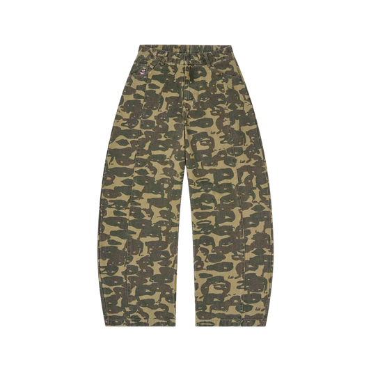 Kidsuper Face Camo Wide Leg Jean Dark Green