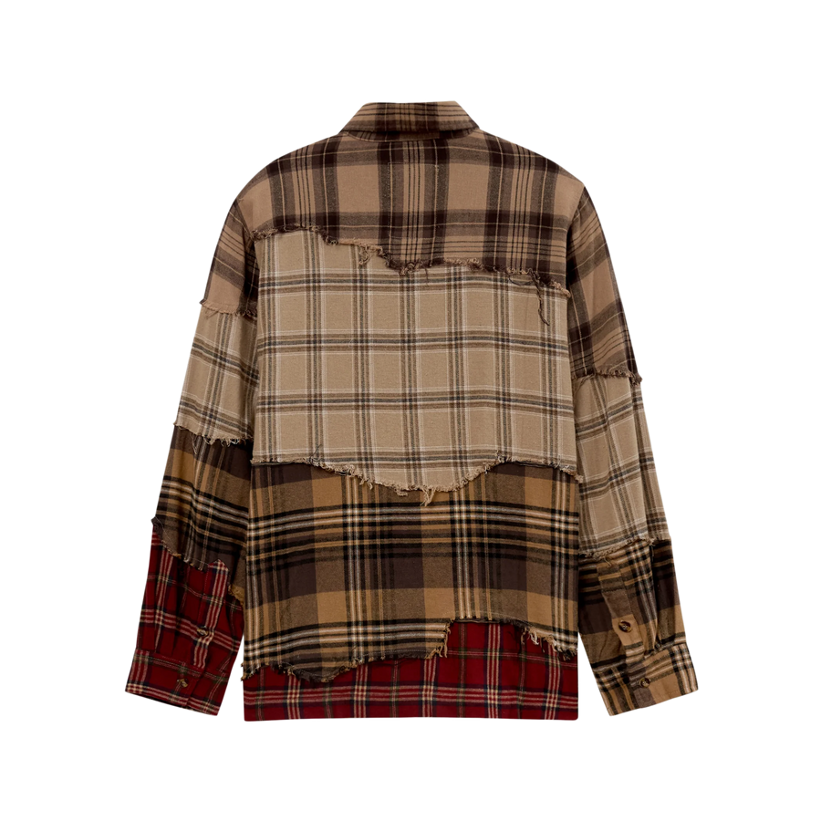 Kidsuper Face Patchworked Flannel Red