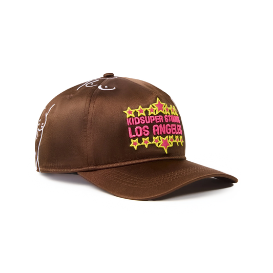 Kidsuper KS LA Nylon Snapback Hat Brown
