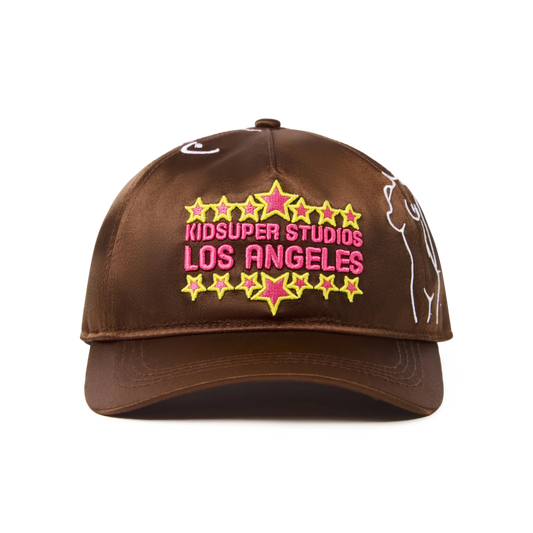 Kidsuper KS LA Nylon Snapback Hat Brown