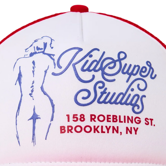 Kidsuper Puff Print Trucker Hat Red