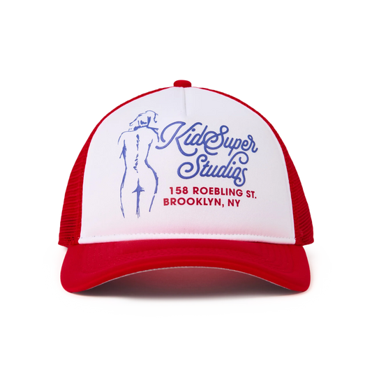 Kidsuper Puff Print Trucker Hat Red
