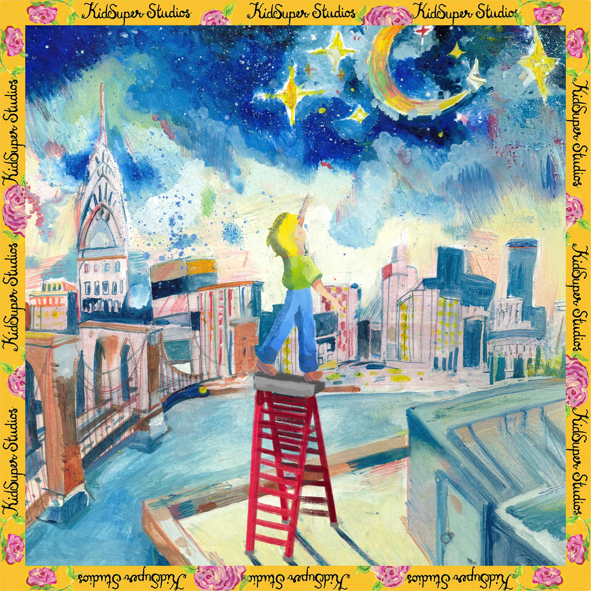 Kidsuper Reach For The Stars Silk Scarf