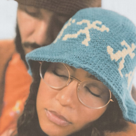 Kidsuper Running Guys Crochet Hat Blue