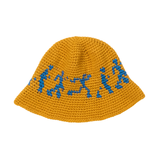 Kidsuper Running Guys Crochet Hat Yellow
