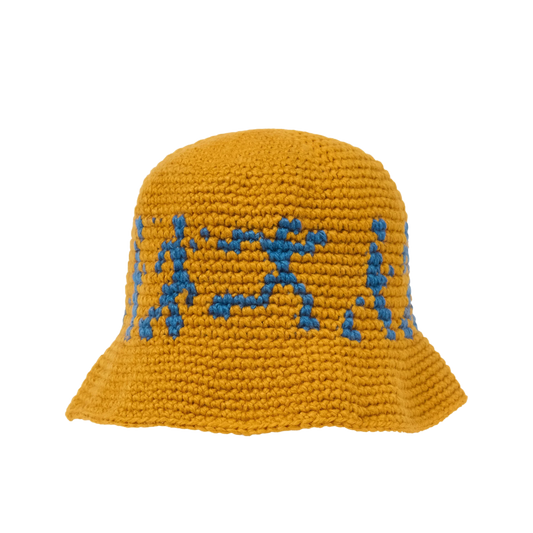 Kidsuper Running Guys Crochet Hat Yellow