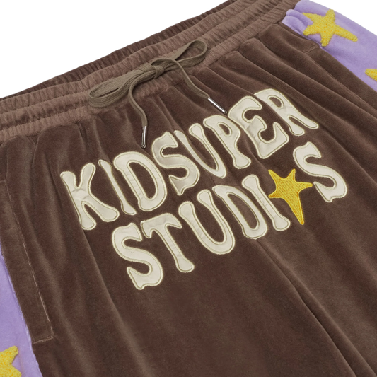 Kidsuper Velour Stars Shorts Brown