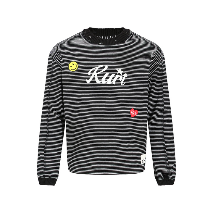 Andersson Bell Kurt Stripe L/S T-Shirts Black ATB1247M