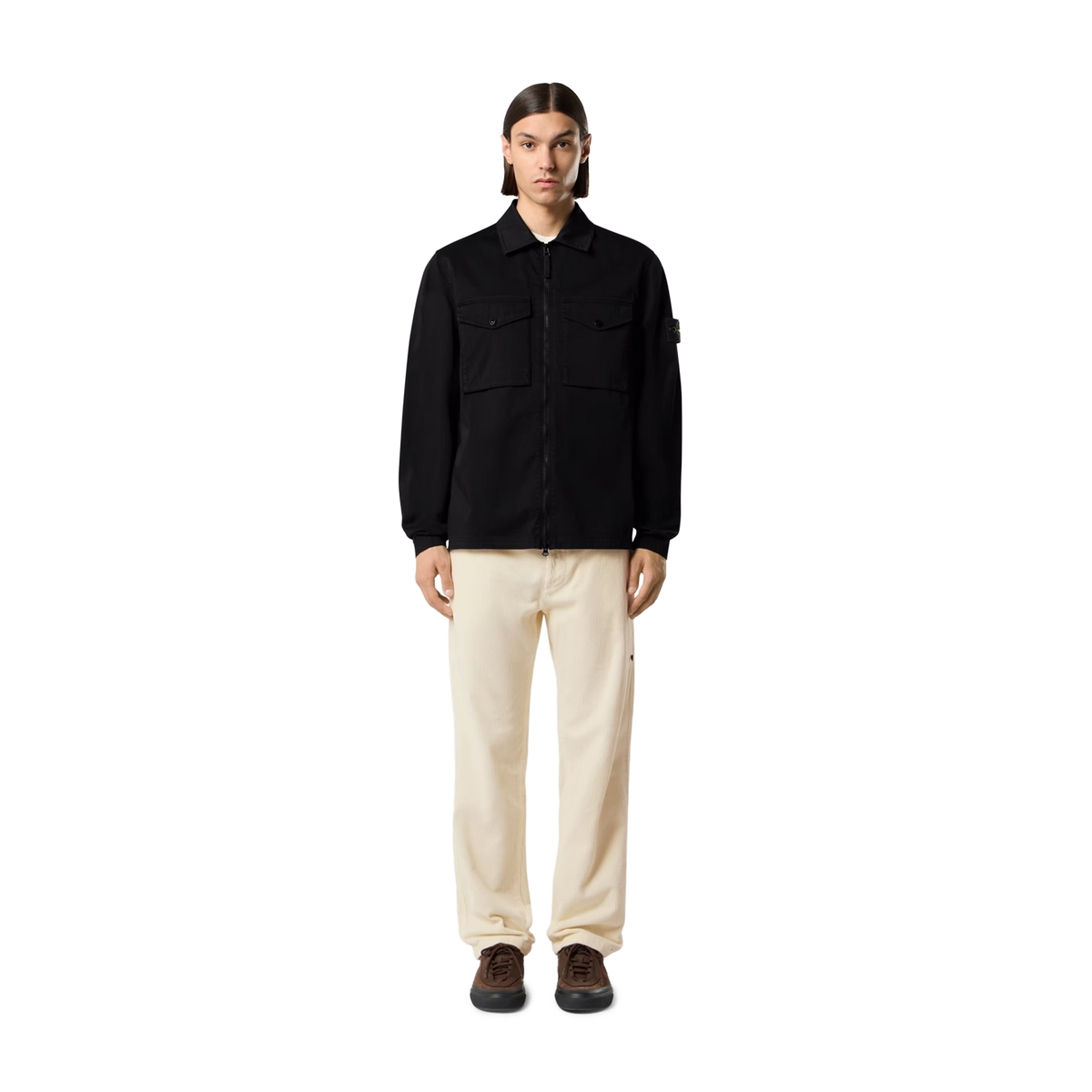 Stone Island Double Pocket Zip Shirt 1200010 V0029 Black