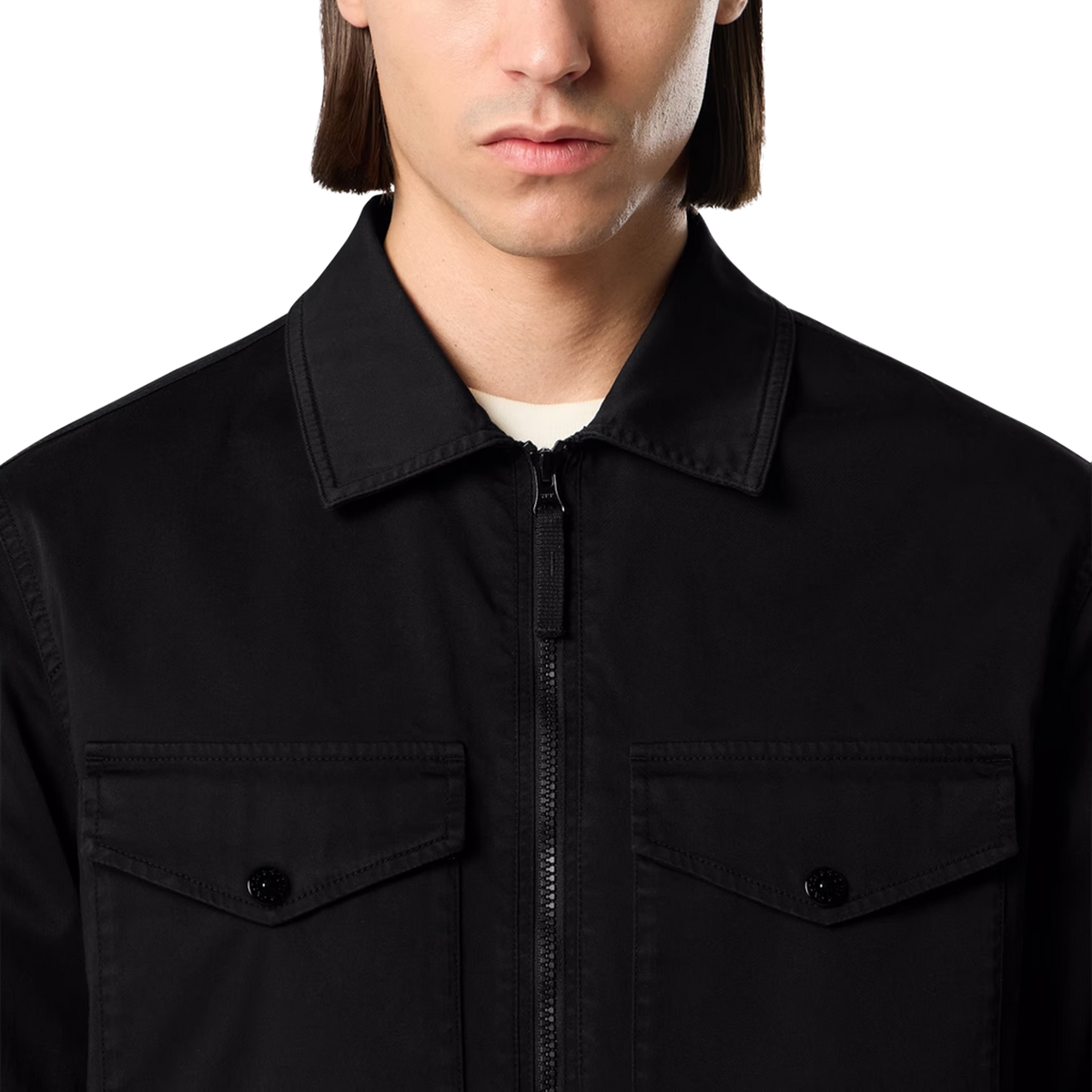 Stone Island Double Pocket Zip Shirt 1200010 V0029 Black