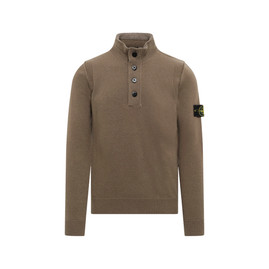 Stone Island Quarter Button Sweater 5100040 V005G Military Green
