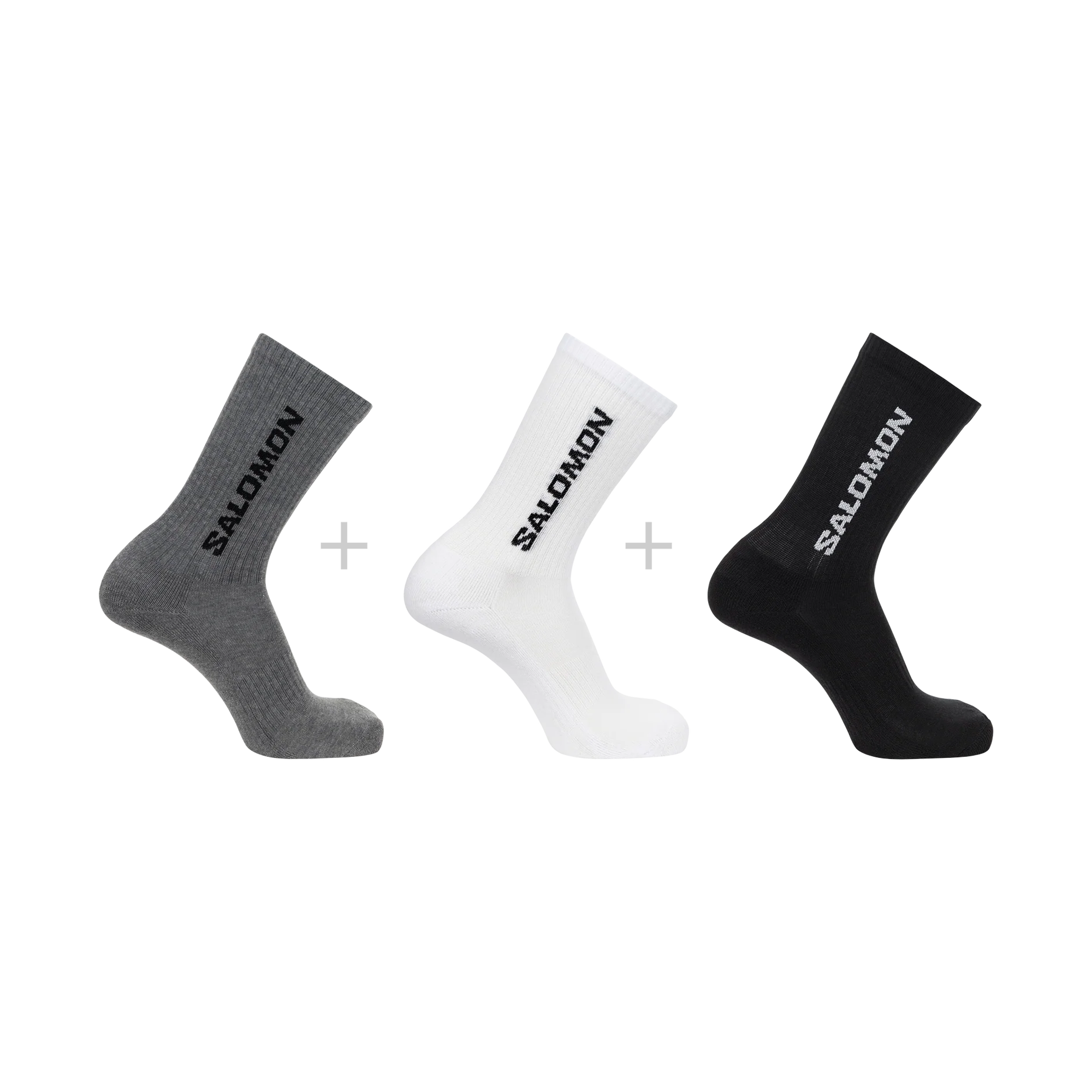 Salomon Everyday Crew 3-Pack Black/White/Med Grey Melange LC2086200