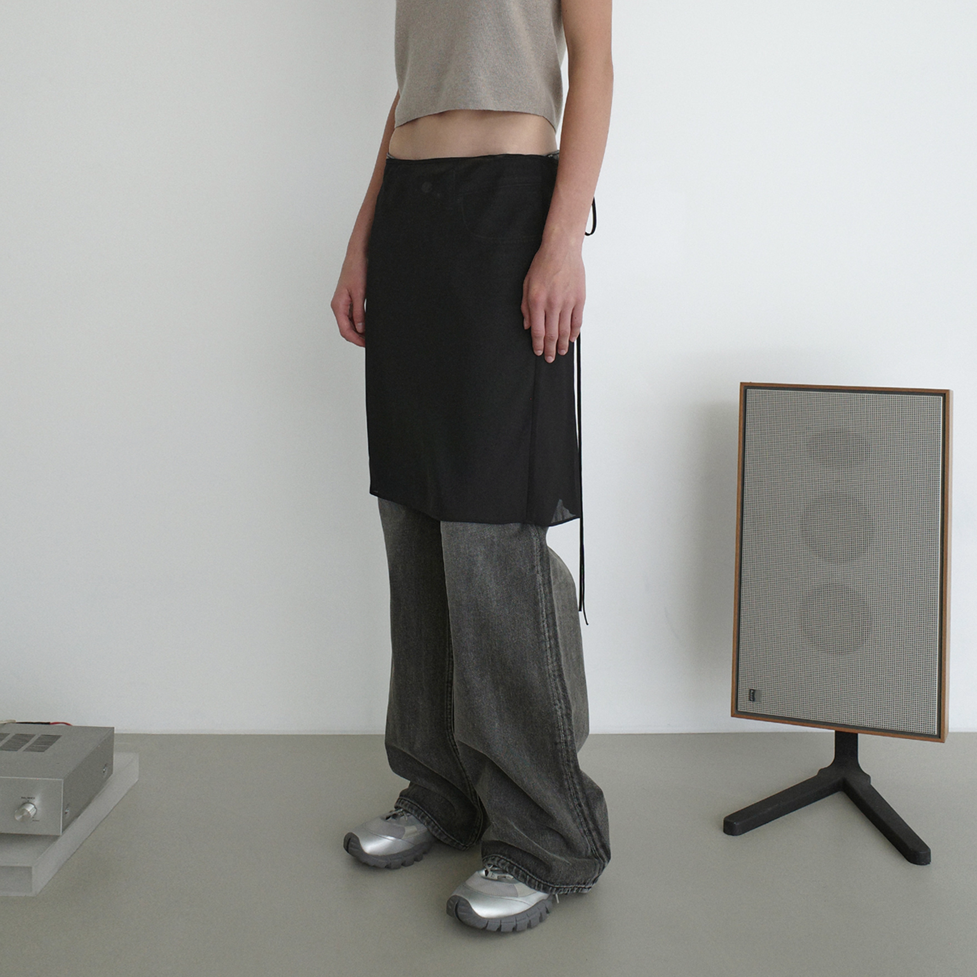 Low Classic Women's Sheer Layered Skirt Black