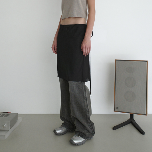 Low Classic Women's Sheer Layered Skirt Black