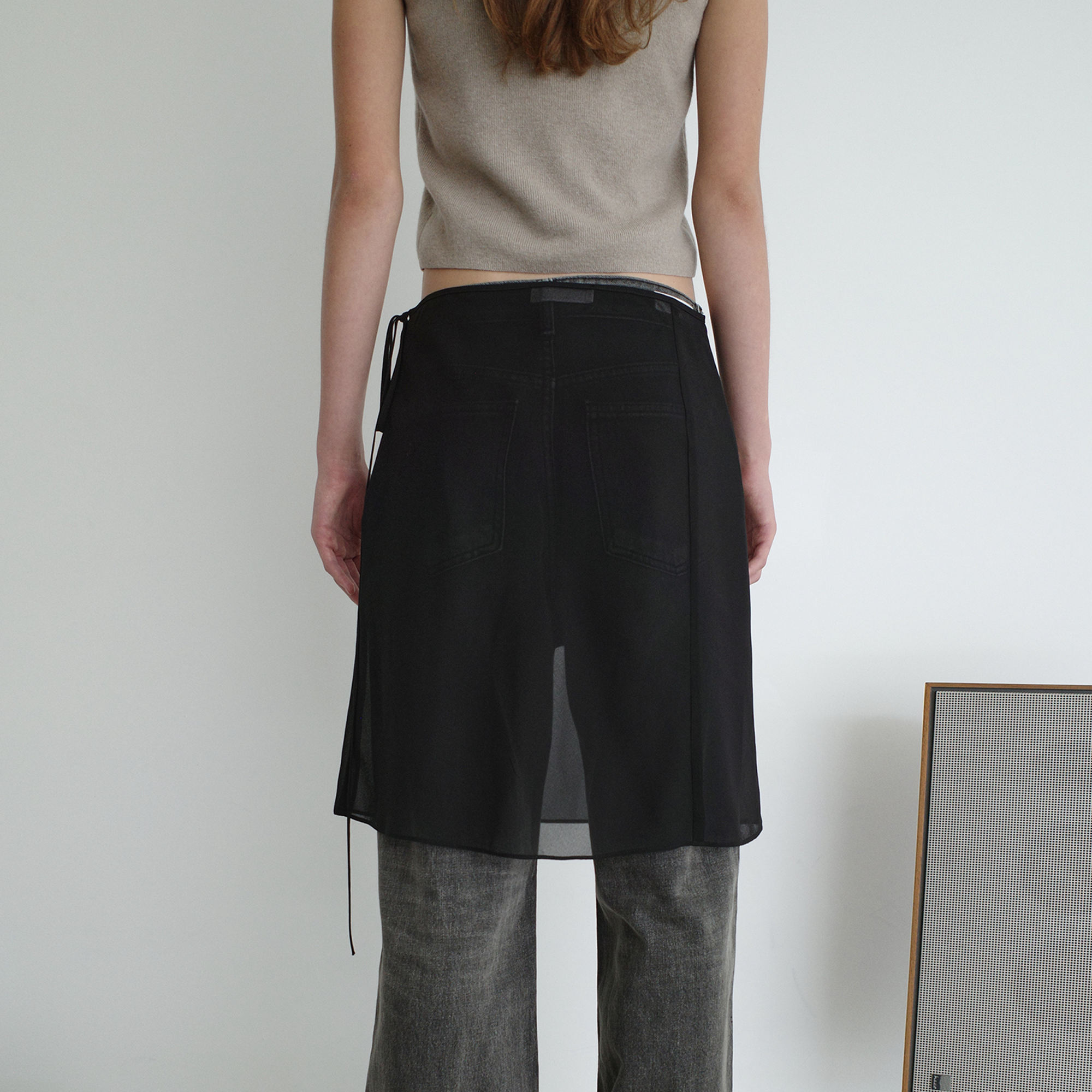 Low Classic Women's Sheer Layered Skirt Black