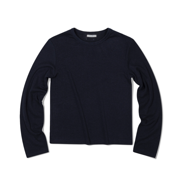 Low Classic Wool Jersey Warm T-Shirt Navy