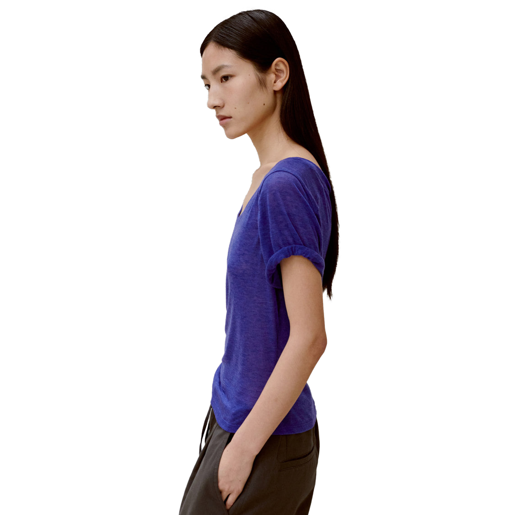 Low Classic Women's Deep V-Neck T-Shirt Blue