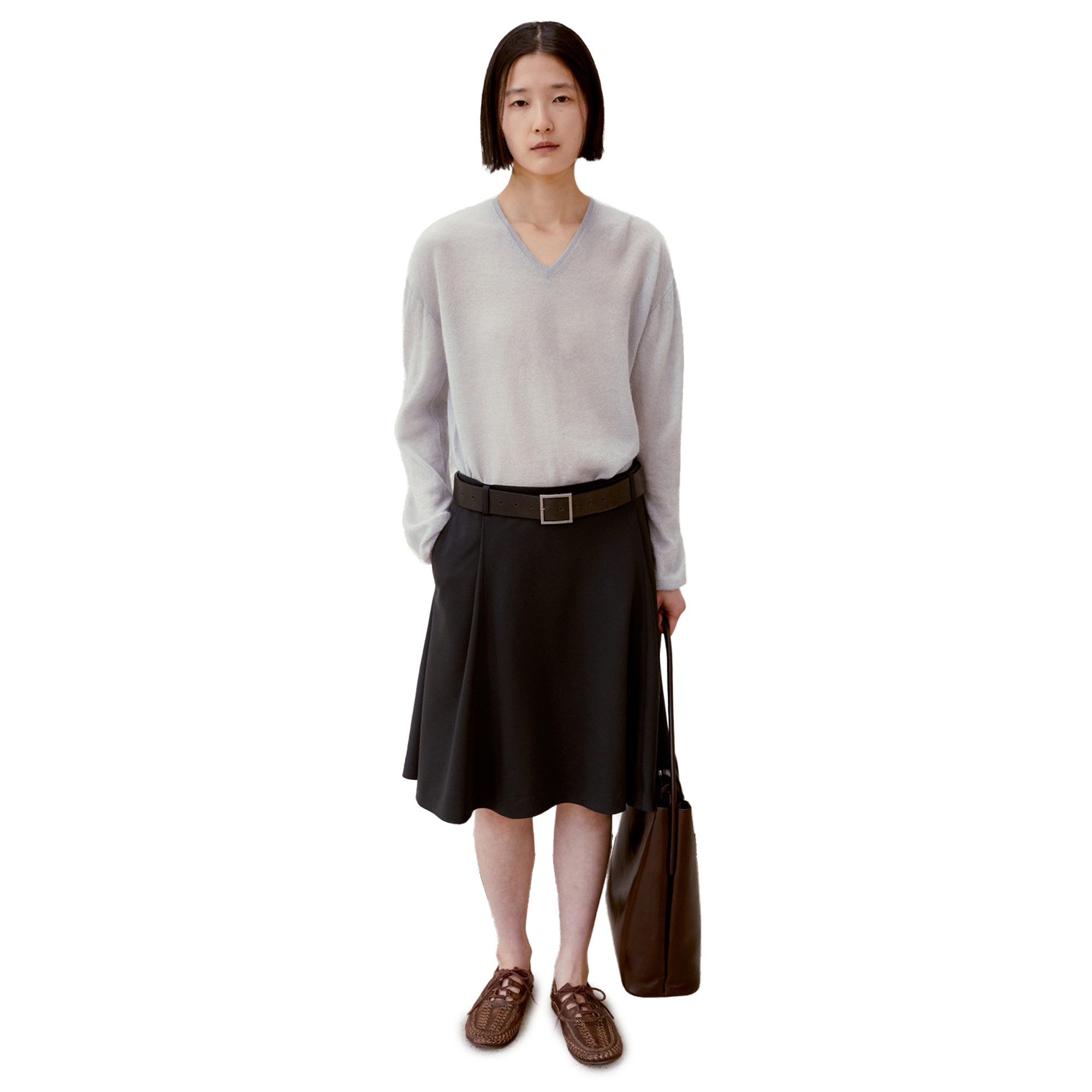 Low Classic Women's Flared Midi Skirt Navy