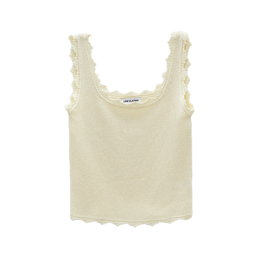 Low Classic Women's Lace Edge Sleeveless Knit Cream