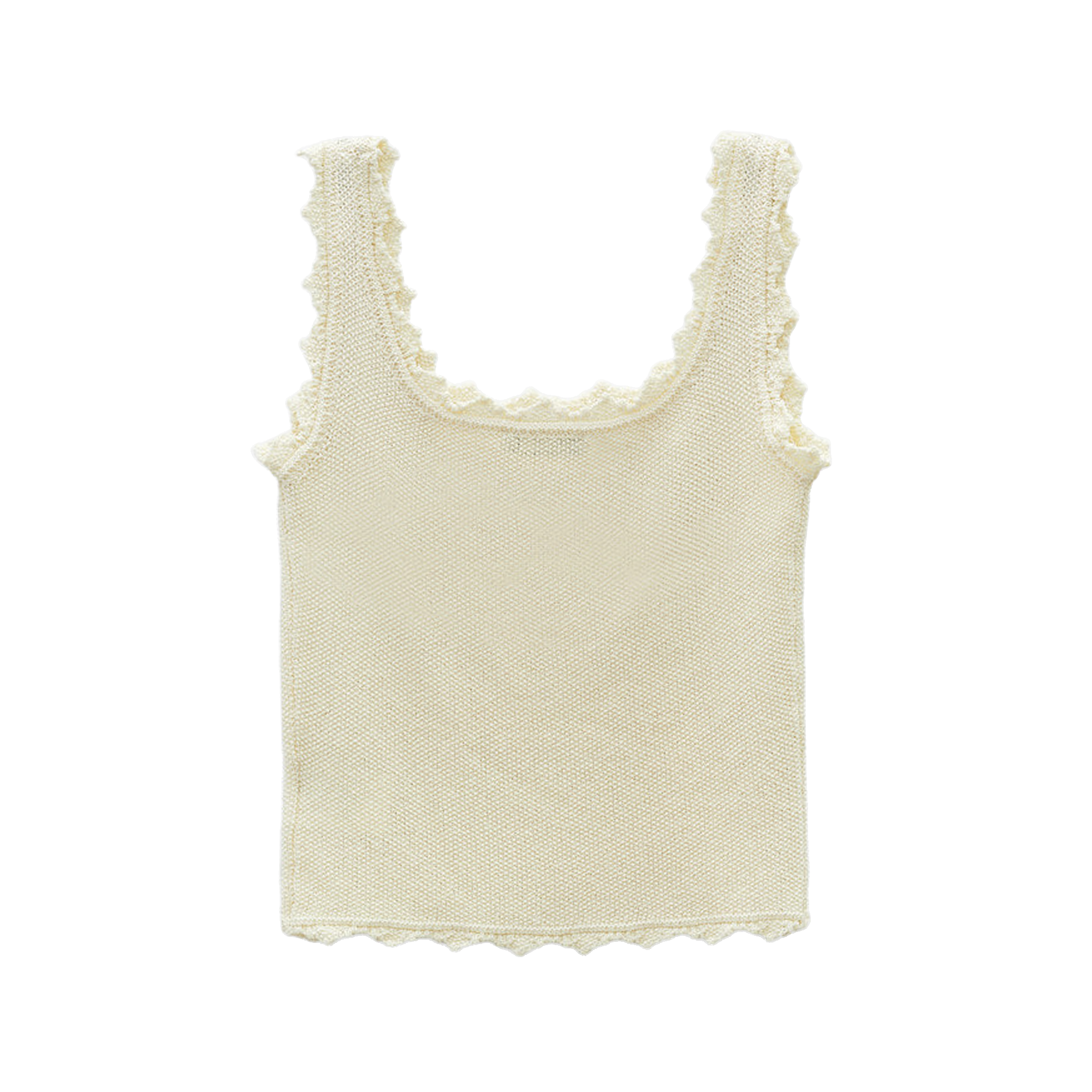 Low Classic Women's Lace Edge Sleeveless Knit Cream