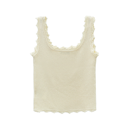 Low Classic Women's Lace Edge Sleeveless Knit Cream