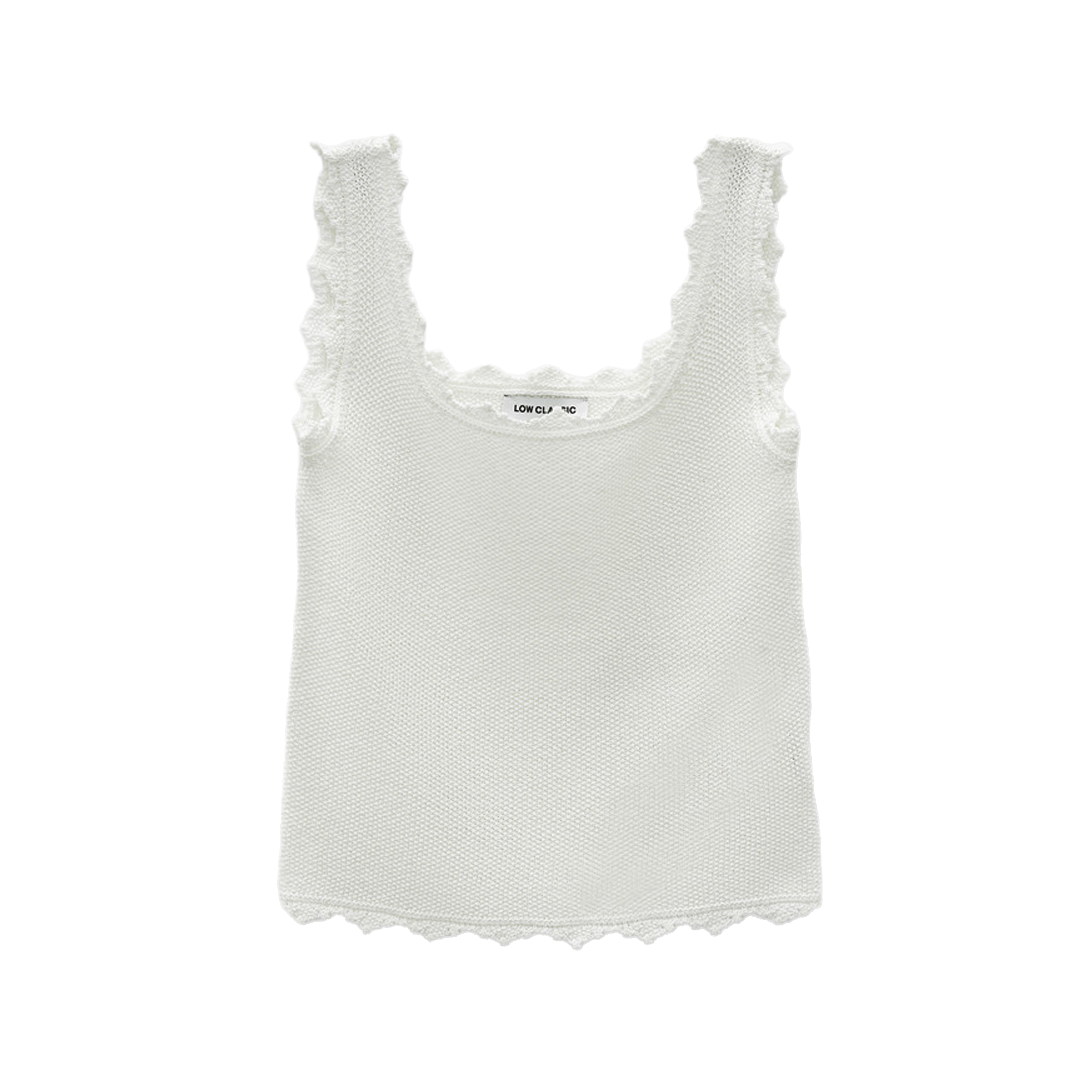 Low Classic Women's Lace Edge Sleeveless Knit White