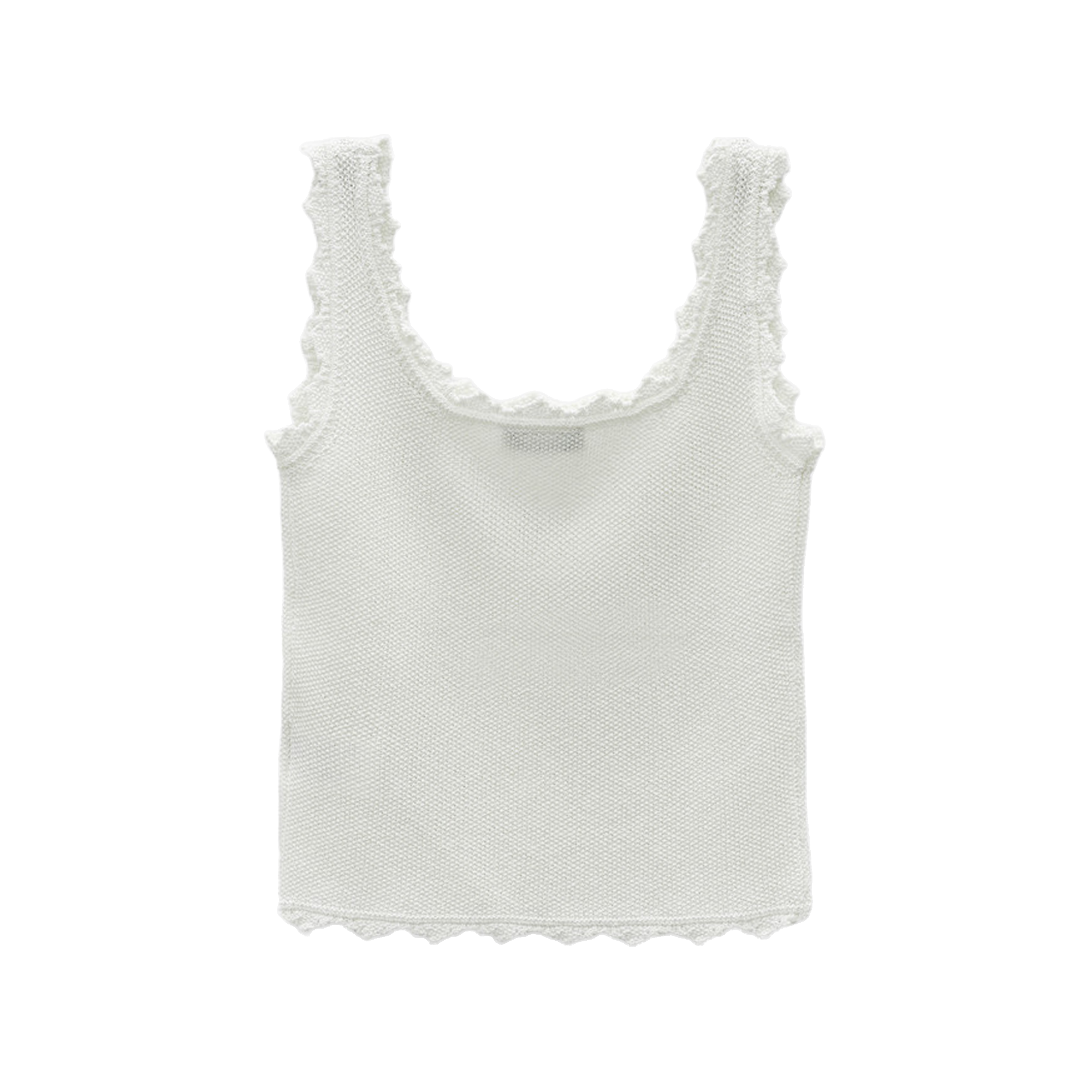 Low Classic Women's Lace Edge Sleeveless Knit White